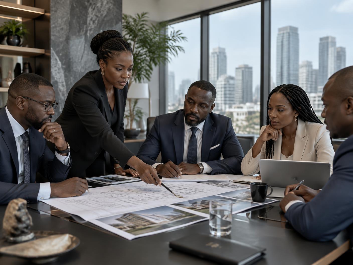 Équipe africaine en réunion stratégique